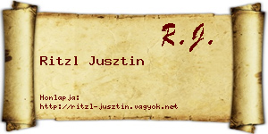 Ritzl Jusztin névjegykártya